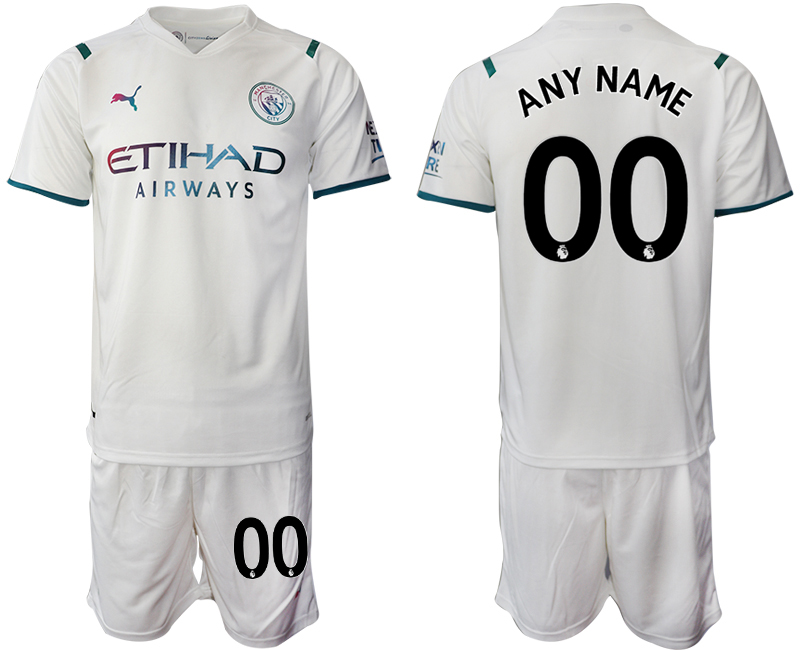 Men 2021-2022 Club Manchester City away White customized Soccer Jersey->manchester city jersey->Soccer Club Jersey